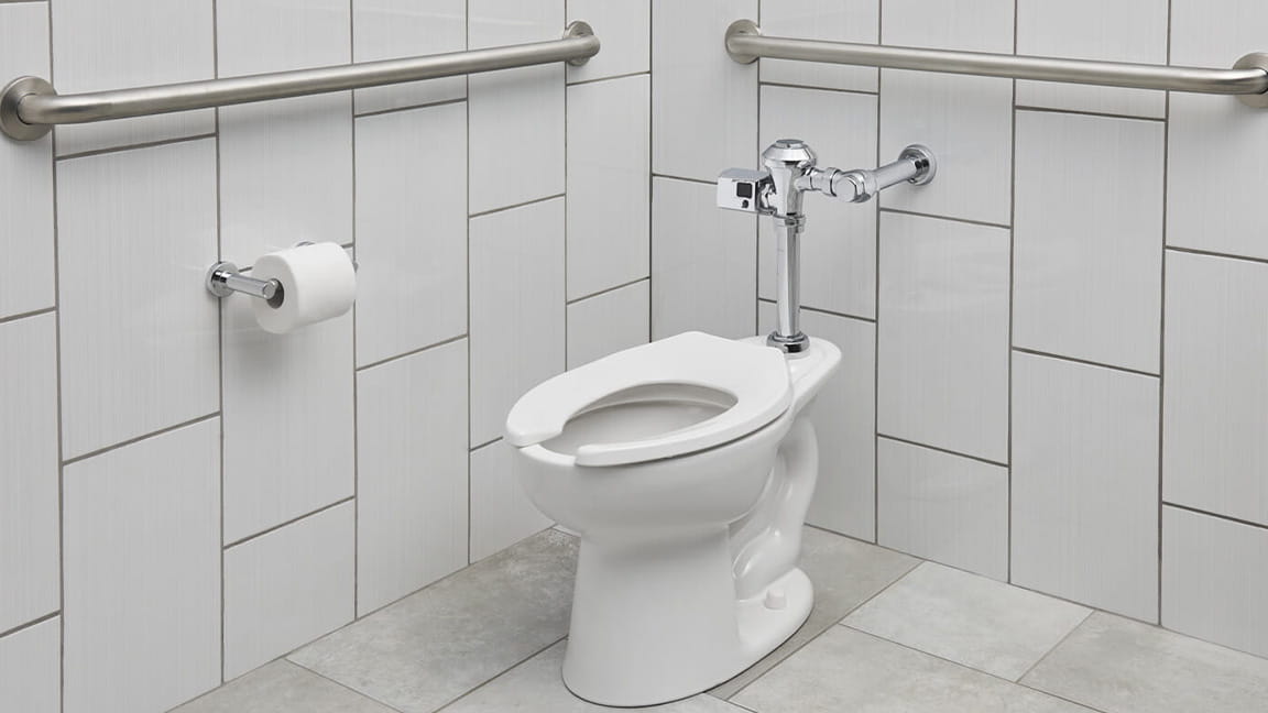 Floor Mounted Toilet with Ultima Side Mount Flush Valve